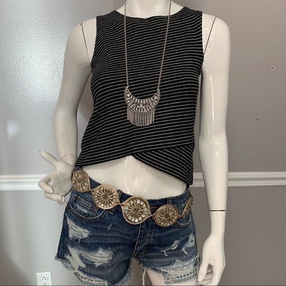 Madewell black & white striped crop top - XXS - Picture 3 of 8